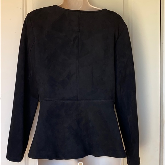Solitaire by Ravikhosla black faux suede jacket M - Picture 2 of 6